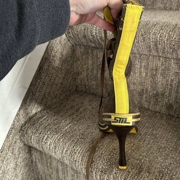 Rare suede STIL y2k high heel work boots 7.5 - Picture 5 of 16